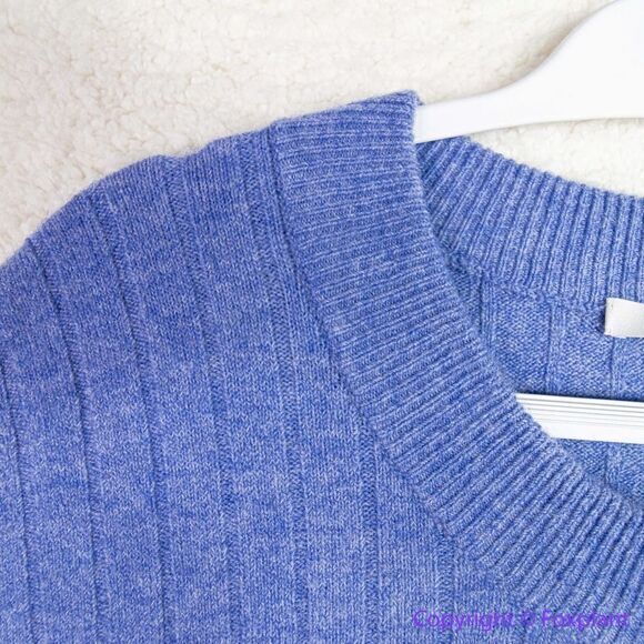 NEW Madewell Donegal bowden Henley Sweater in Coziest Yarn, blue, 4X - Picture 10 of 16